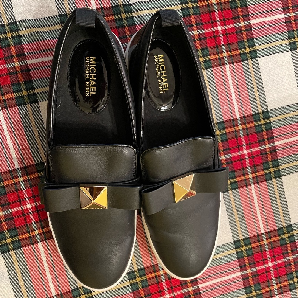 MICHAEL MICHAEL KORS Emmett Leather Slip-On Trainer - Black